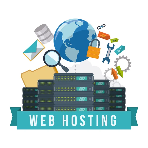 Web hosting design. — Stockový vektor