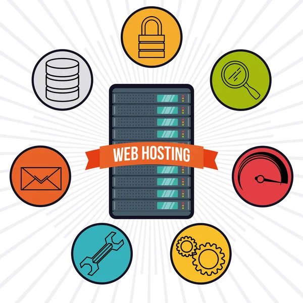 Web tasarım hosting. — Stok Vektör