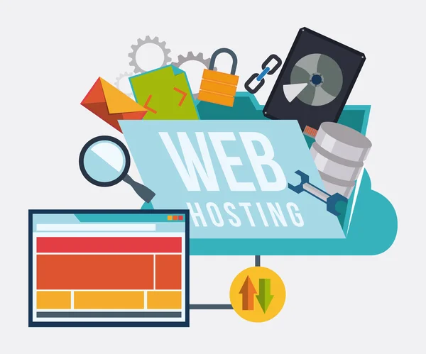 Web tasarım hosting. — Stok Vektör