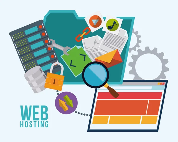 Web hosting design. — Stockový vektor