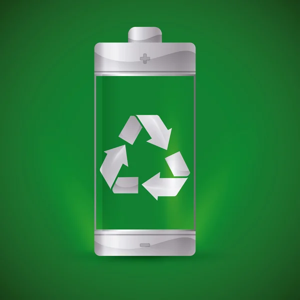 Batteriedesign recyceln. — Stockvektor