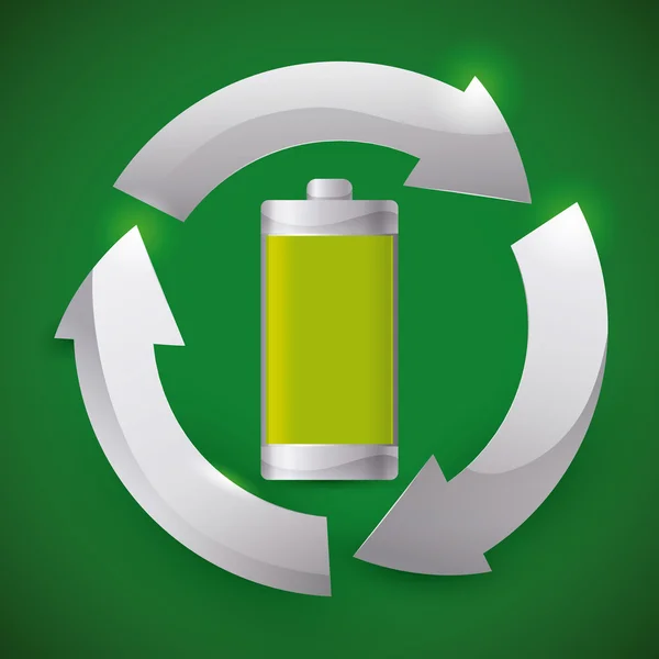 Reciclar o design da bateria . —  Vetores de Stock