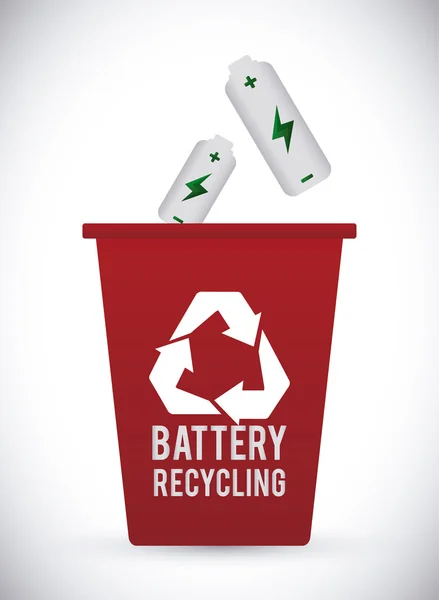 Recyklingu baterii projekt. — Wektor stockowy