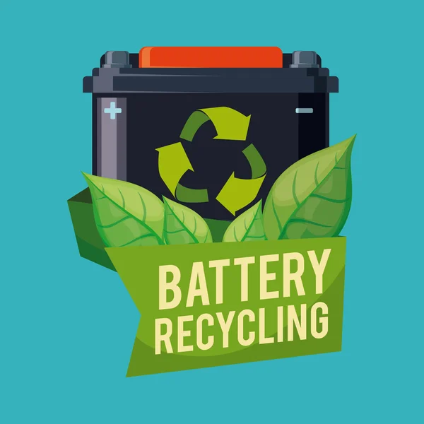 Recyklingu baterii projekt. — Wektor stockowy