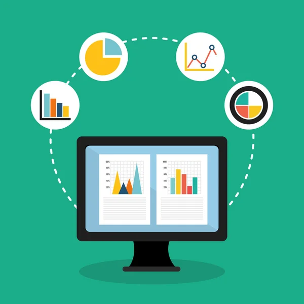 Progettazione di statistiche aziendali . — Vettoriale Stock