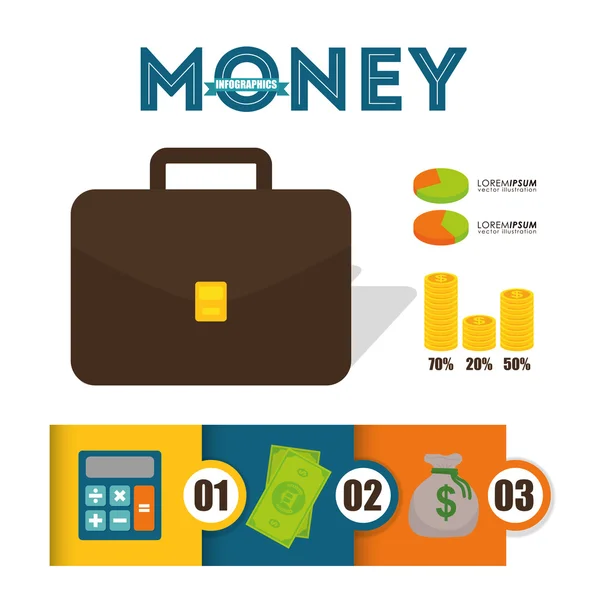 Diseño infográfico del dinero . — Vector de stock