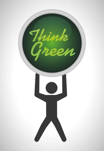 Pensar diseño verde — Vector de stock