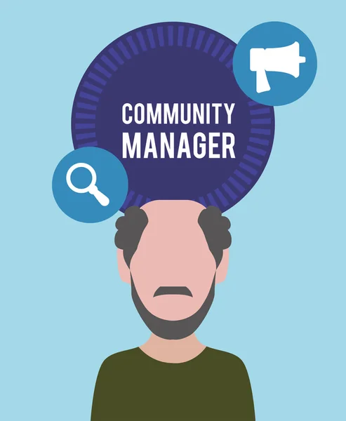 Diseño del Community Manager — Vector de stock