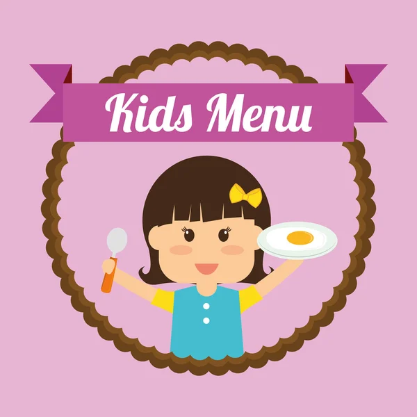 Design menu per bambini — Vettoriale Stock