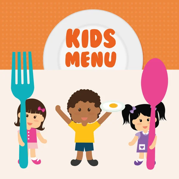 Menu enfants design — Image vectorielle