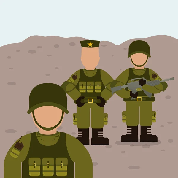 Desenho das forças armadas militares — Vetor de Stock