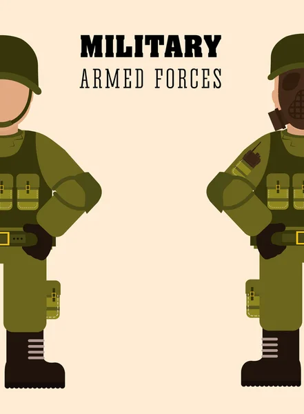 Desenho das forças armadas militares —  Vetores de Stock