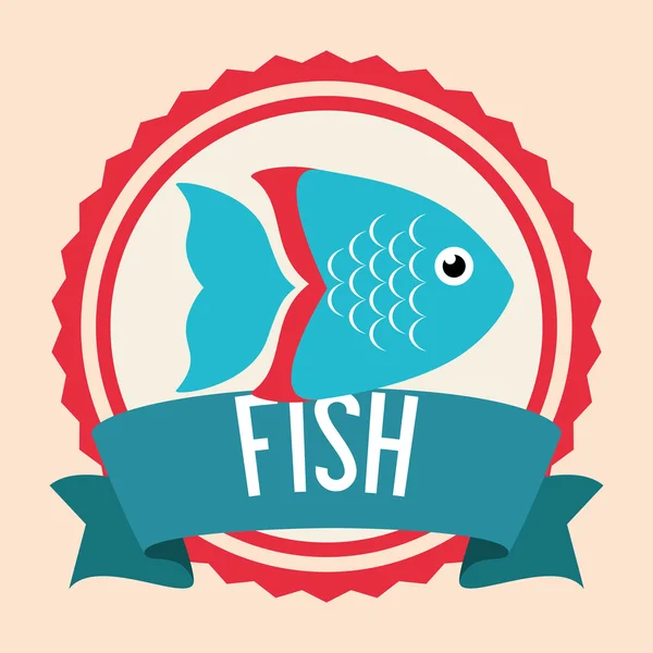 Diseño icono de pescado — Vector de stock