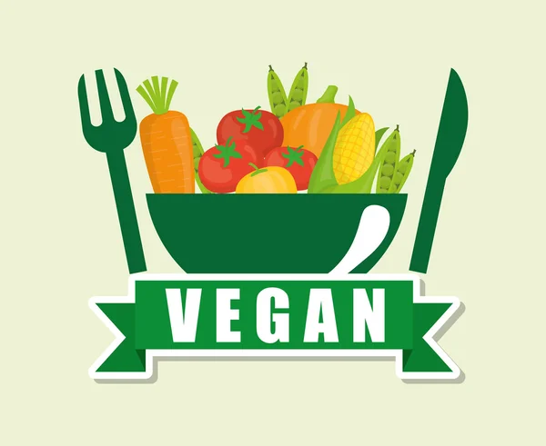 Vegan gıda tasarım — Stok Vektör