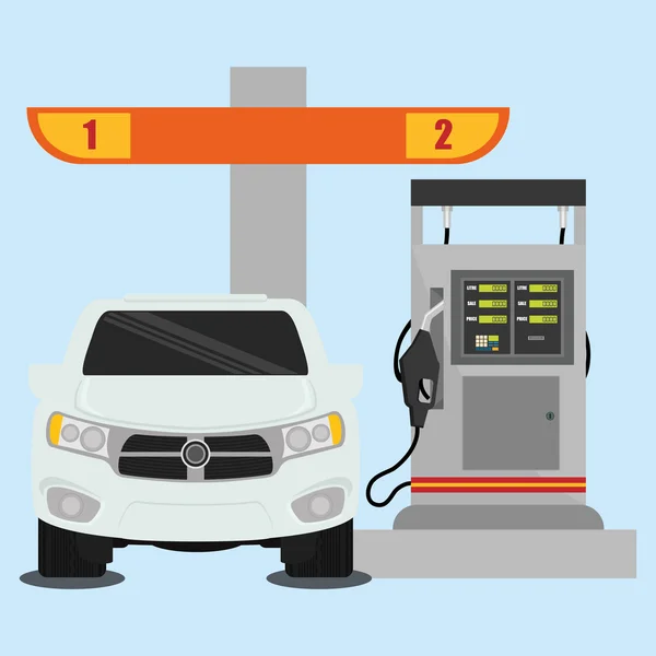 Projeto do posto de gasolina — Vetor de Stock