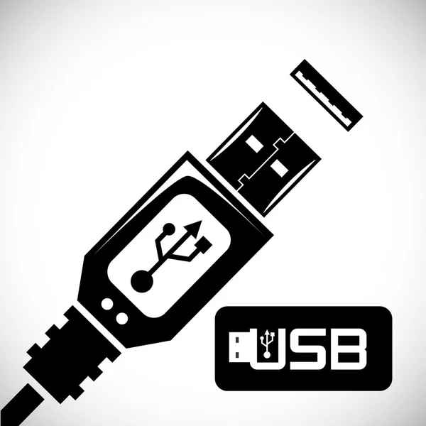 Diseño digital USB — Vector de stock