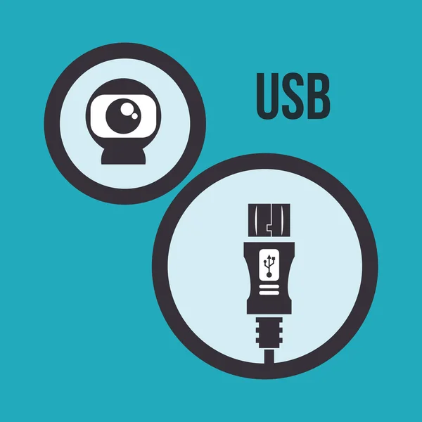 Diseño digital USB — Vector de stock