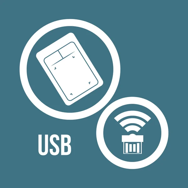 USB Dijital Tasarım — Stok Vektör
