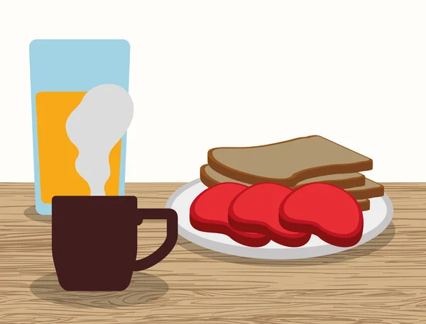 Diseño del desayuno — Vector de stock