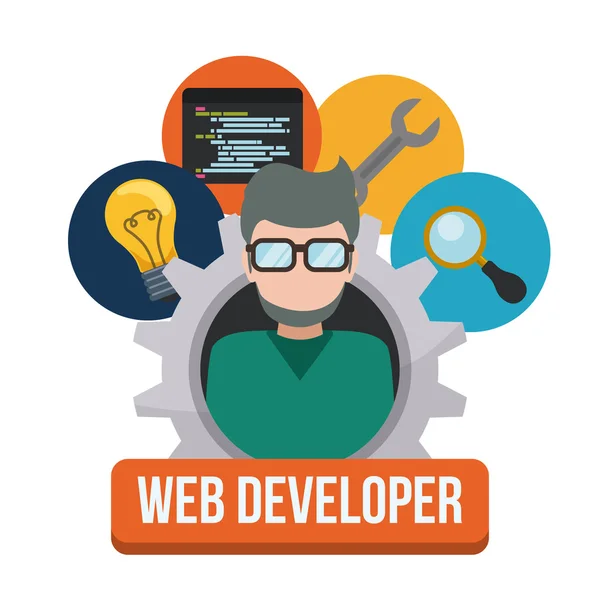 Diseño de desarrollador web . — Vector de stock