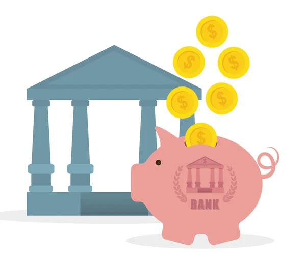 Conception de banque d'argent . — Image vectorielle