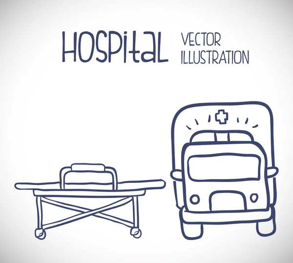 Iconos relacionados con el hospital, ilustración vectorial — Vector de stock