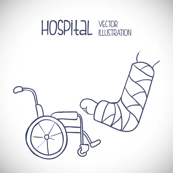 Krankenhaus bezogene Symbole, Vektorillustration — Stockvektor