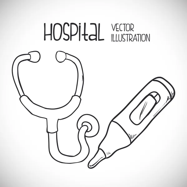 Iconos relacionados con el hospital, ilustración vectorial — Vector de stock