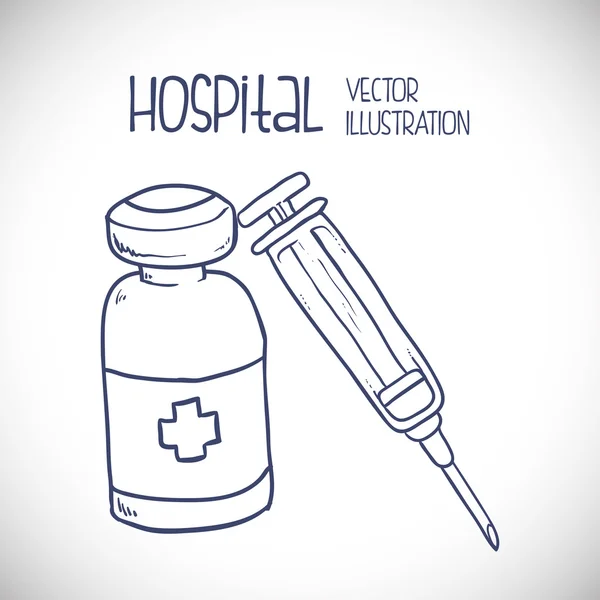 Iconos relacionados con el hospital, ilustración vectorial — Vector de stock