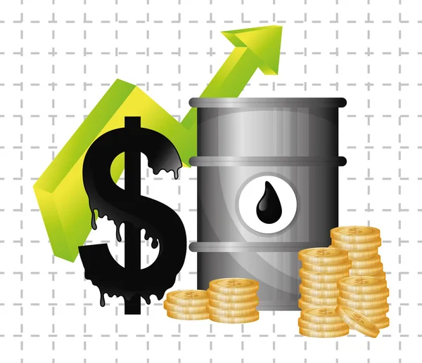 Diseño de precios del petróleo y el petróleo . — Vector de stock