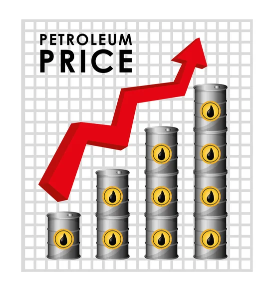 Desenho dos preços do petróleo e do petróleo . —  Vetores de Stock