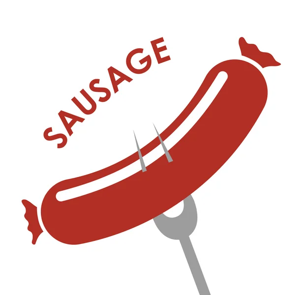 Saucisses fraîches et délicieuses dessins barbecue . — Image vectorielle