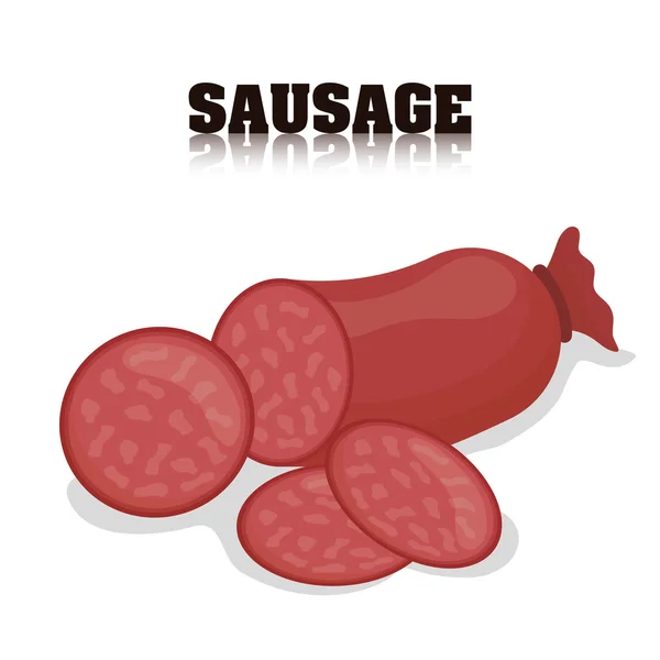 Fresh and delicious sausages bbq designs. — Stock Vector