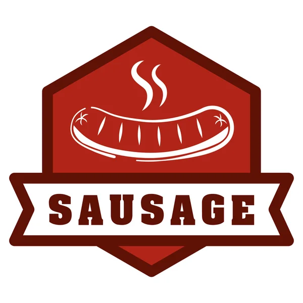 Saucisses fraîches et délicieuses dessins barbecue . — Image vectorielle