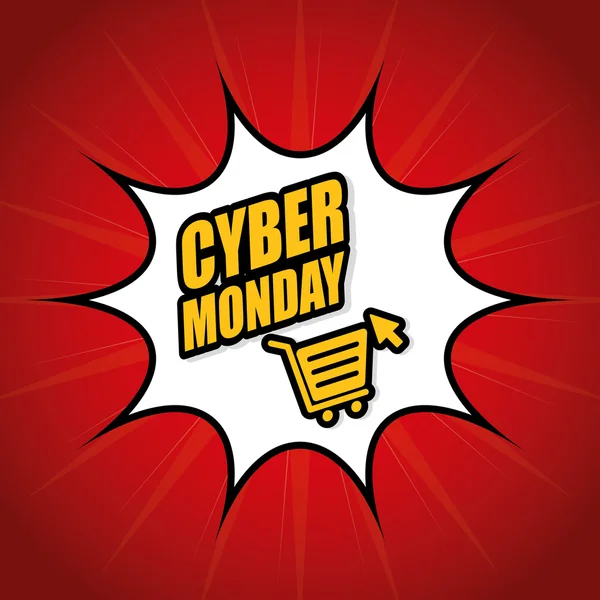 Cyber mondays e-commerce promotions et ventes — Image vectorielle