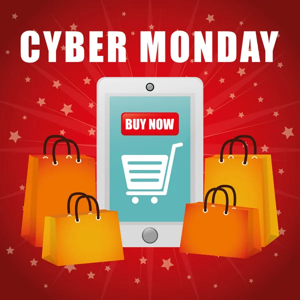 Cyber segundas-feiras e-commerce promoções e vendas — Vetor de Stock