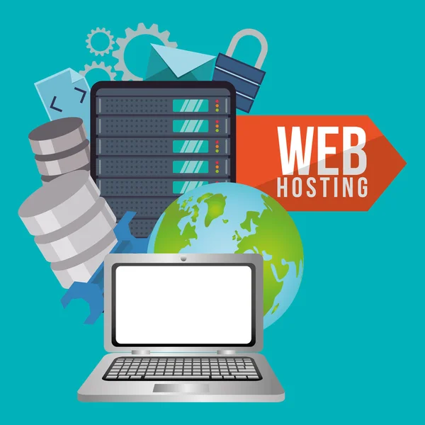 Web hosting design — Stockový vektor