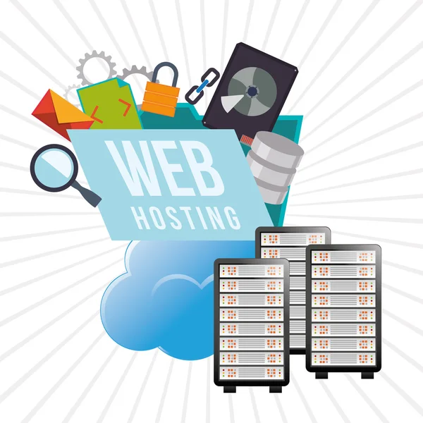 Web hosting design — Stockový vektor