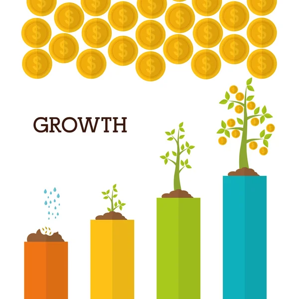 Diseño del crecimiento financiero — Archivo Imágenes Vectoriales