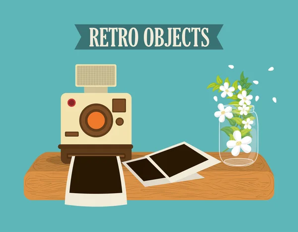 Retro objects vintage design — Stock Vector