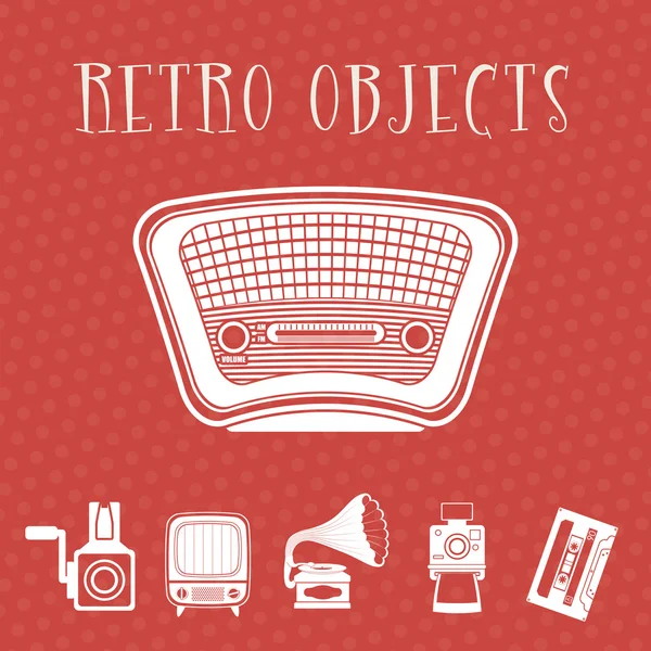 Objetos retro diseño vintage — Vector de stock