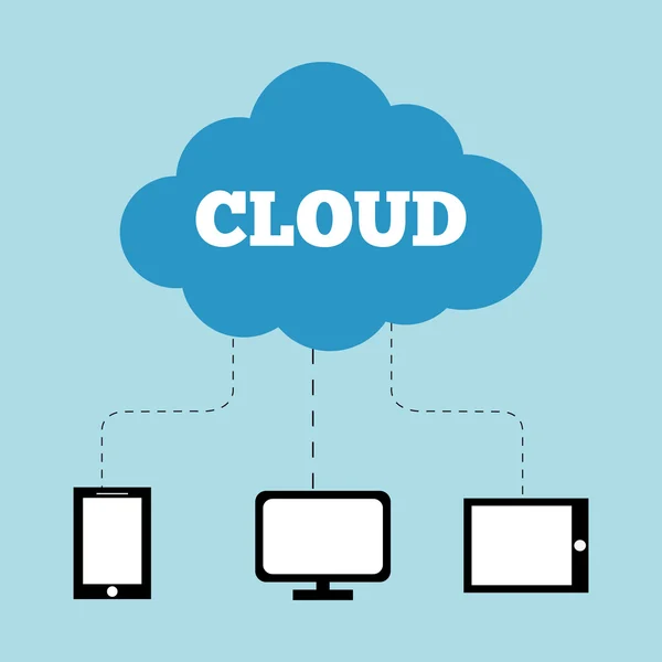 Cloud computing i hosting projektowanie. — Wektor stockowy