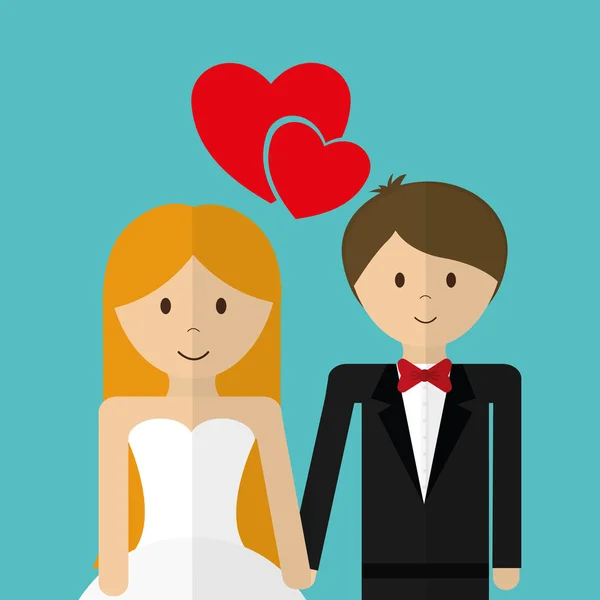 Relación, boda y amor de diseño . — Vector de stock