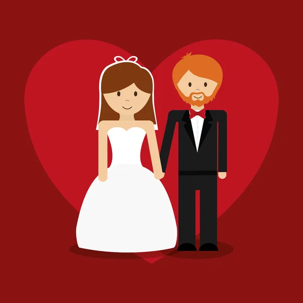 Beziehung, Hochzeit und Liebesdesign. — Stockvektor