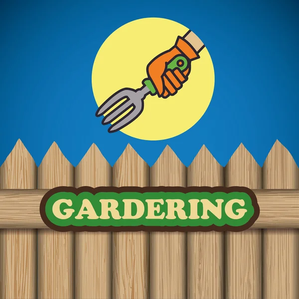 Trädgårdsarbete design — Stock vektor