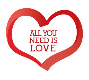 Romantik aşk tasarım kırmızı kalp