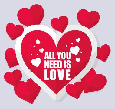 Romantik aşk tasarım kırmızı kalp