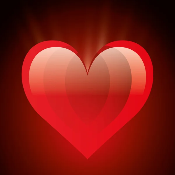 Design romantique d'amour avec des cœurs rouges — Image vectorielle