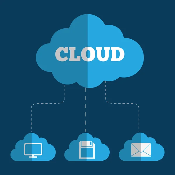 Diseño de cloud computing y hosting . — Vector de stock