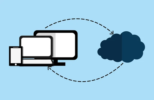 クラウドコンピューティングとホスティング デザイン. — ストックベクタ